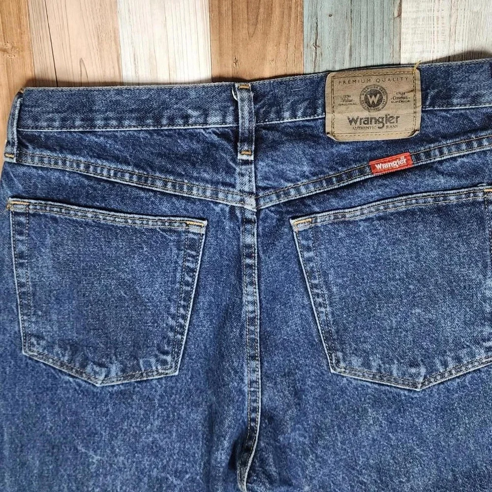 Wrangler Vintage Mens Straight‎ Leg Jeans Dark Wash Blue 96501MR 32x34 (30x34)